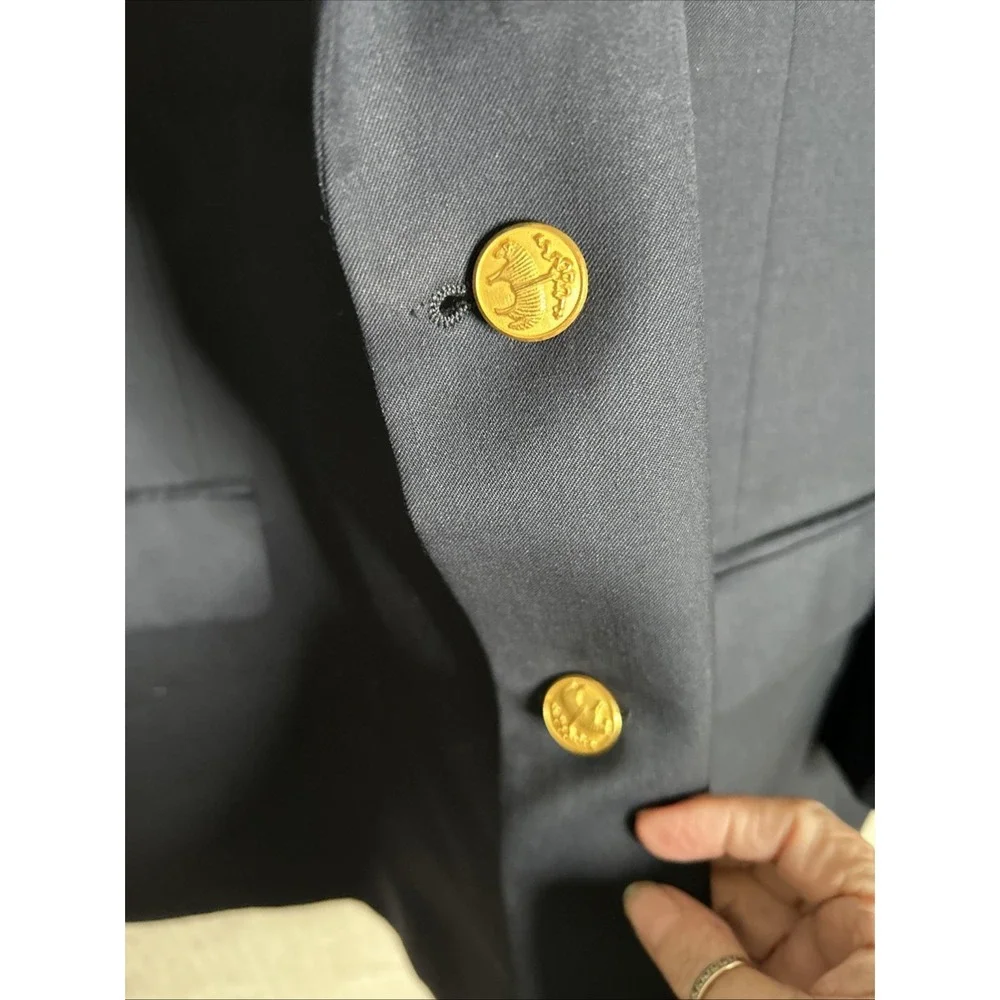 Brooks Brothers 346 Wool Cashmere Blazer Navy Blue Size 48R Gold‎ Buttons